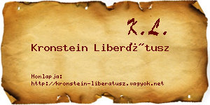Kronstein Liberátusz névjegykártya